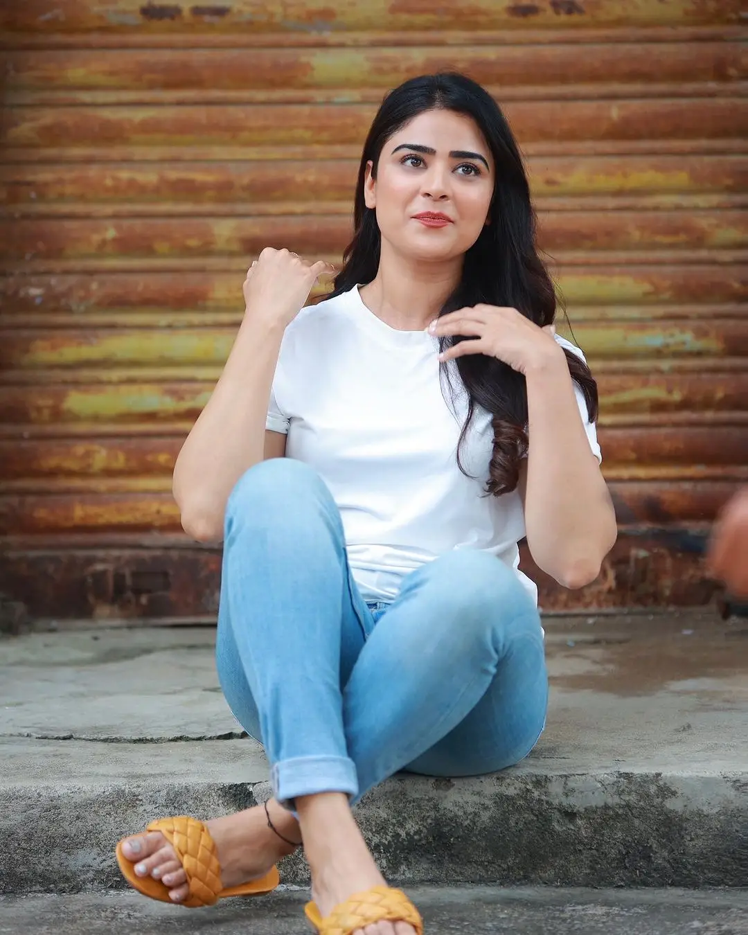 Priyanka Sharma Stills in White Top Blue Jeans